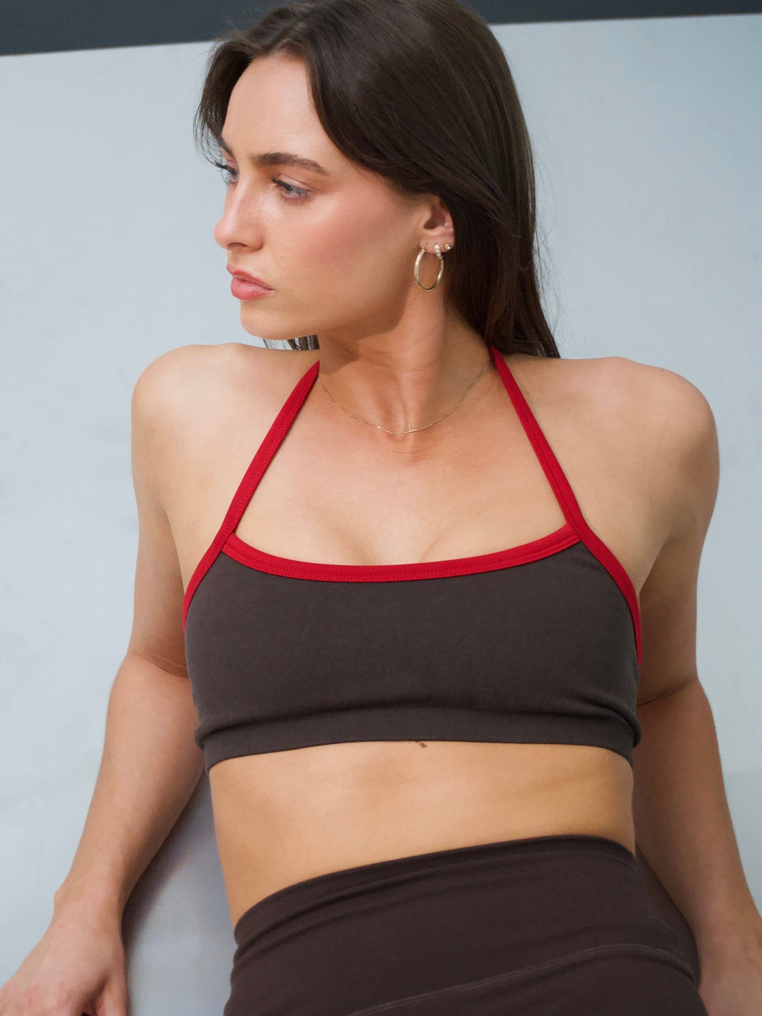 Knit Halter Crop - Choc | Cherry