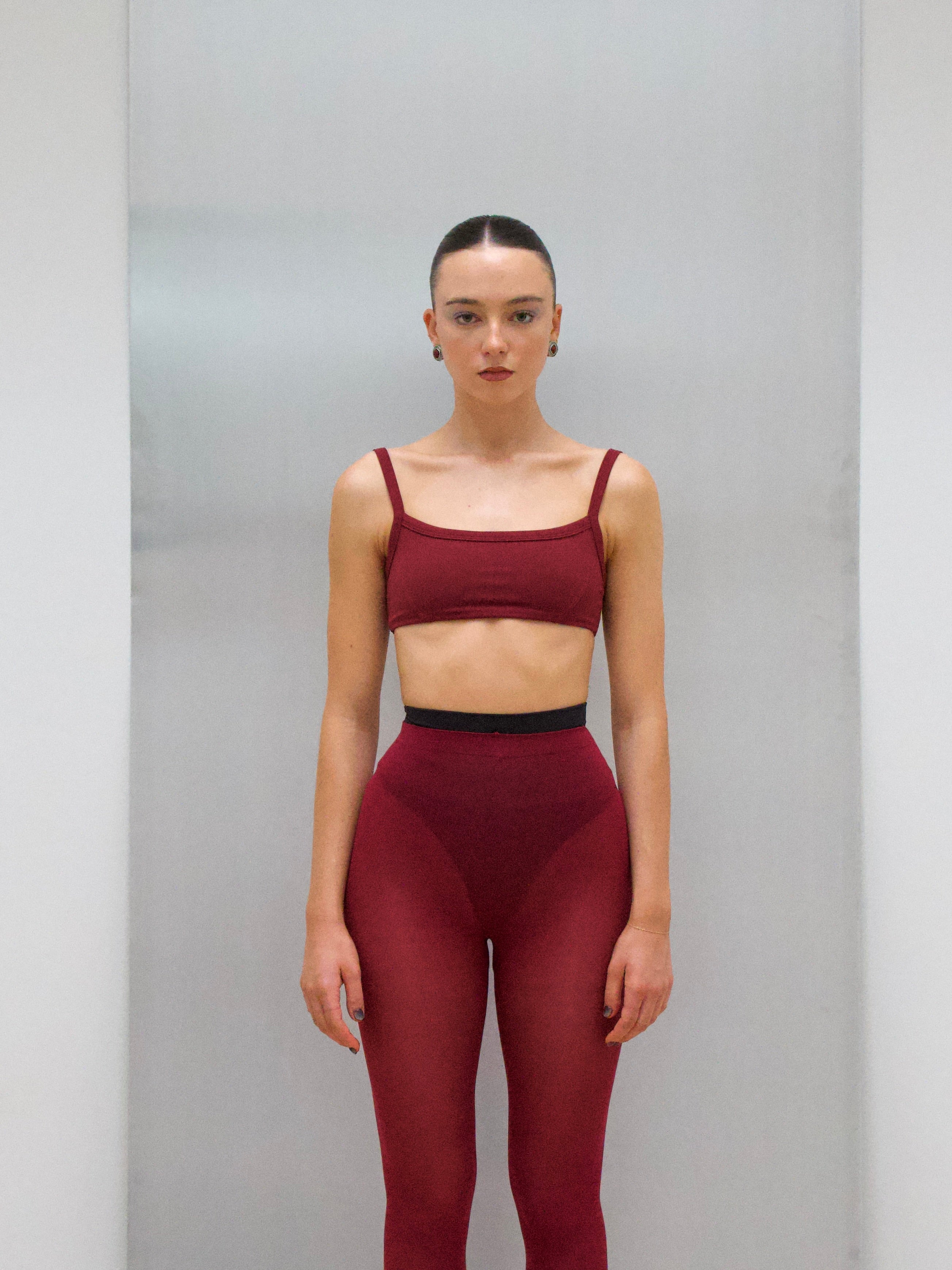 Cotton Touch Crop - Burgundy