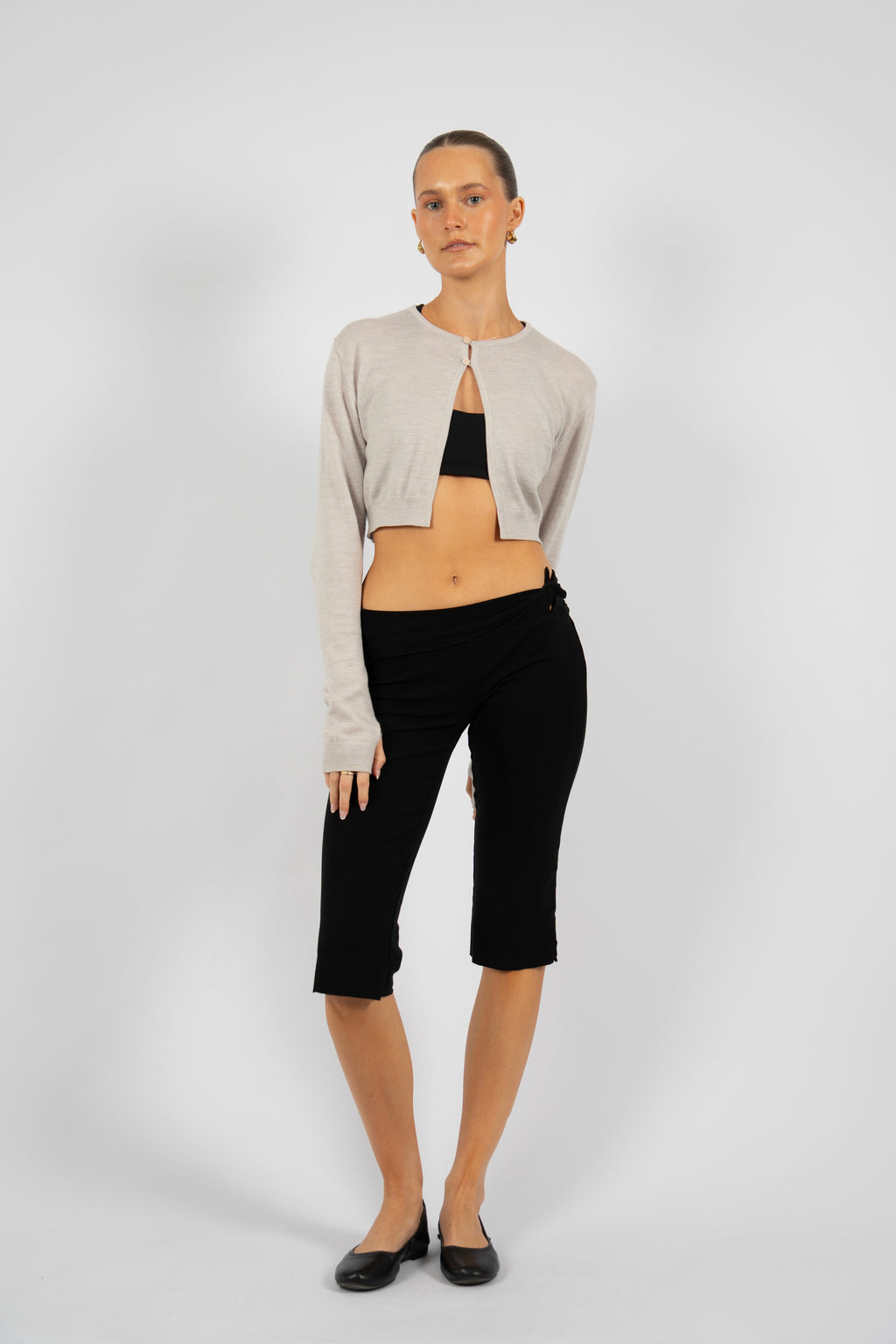 Cropped Cardigan - Cloud