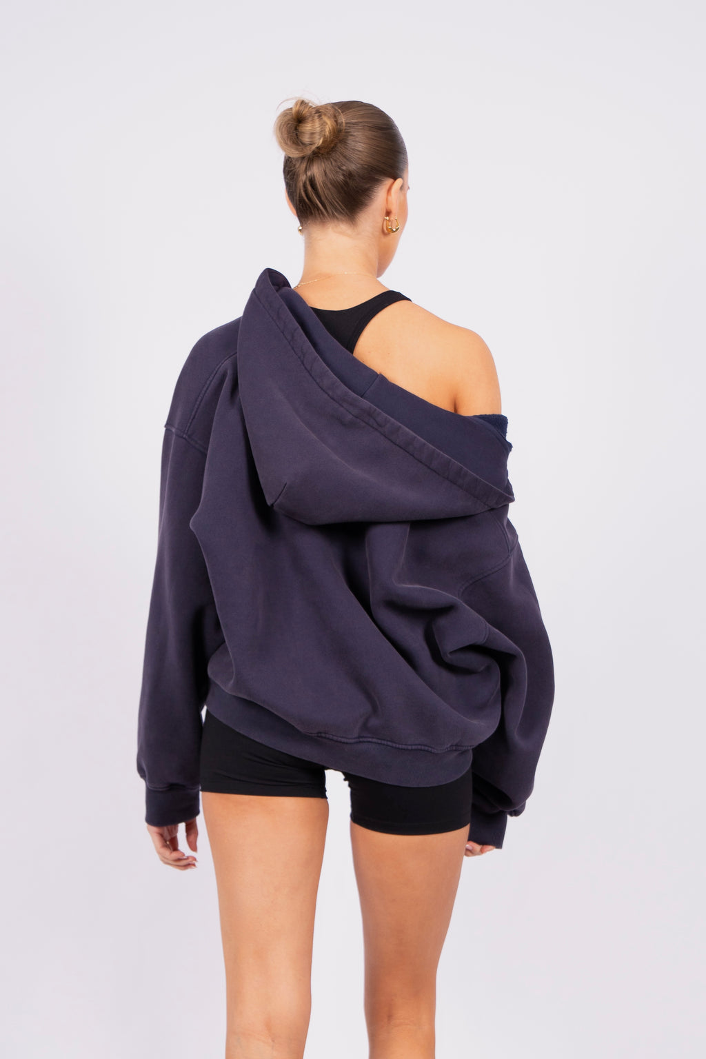 Rhinestone Hood - Washed Indigo